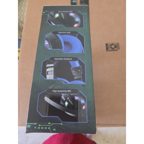TOPTECH GH10 (BLUE) PS5 Gaming Headphone With Led Lights New In Box - Picture 4 of 4